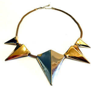 Gold Tone Moden Necklace